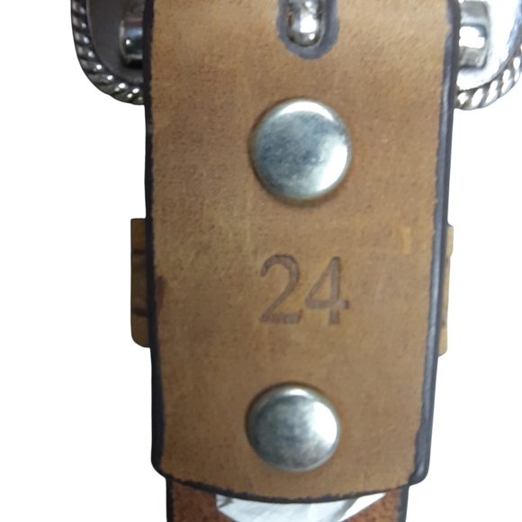 Nocona Leather Jeweled Studded Western Cowgirl Belt SZ 24 - Picture 8 of 11